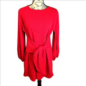 Vintage R. Vivimos red waist wrap tie front mini dress size XL NWT